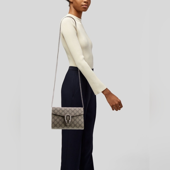 GUCCI DIONYSUS GG SUPREME CHAIN WALLET WOC CROSSBODY BAG - Picture 10 of 10